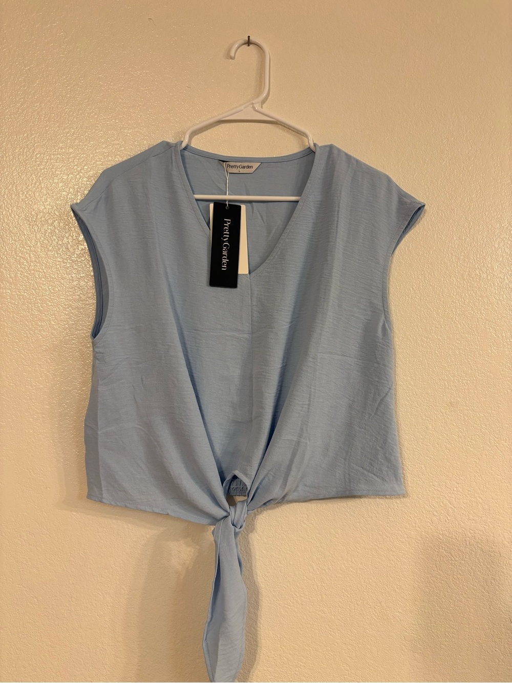Tie-Front Wide-Leg Set - Light Blue Size L - Picture 3 of 8